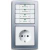4-fold Control Element in combination with SCHUKO socket outlet solo