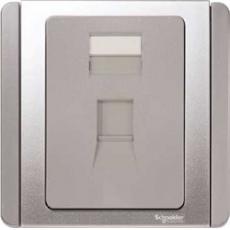 E2032SRJKI,2 Gang RJ45 Keystone Shuttered Wallplate,With Channel & Circuit ID Slot