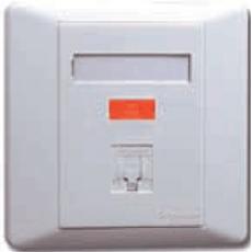 E2031SRJKI,1 Gang RJ45 Keystone Shuttered Wallplate, With Channel & Circuit ID Slot