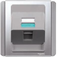 E3032ASGS,2 Gang Angled Shuttered Wallplate, Grey Silver (for China)