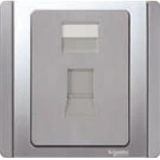 E3031RJKGS, Gang Keystone Shuttered Wallplate, Grey Silver 