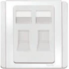 E3032RJKWW,2 Gang Keystone Shuttered Wallplate, White