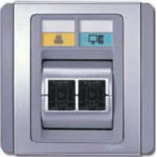 E3000RJ2A6S, WE Category 6, Shuttered, 2 Gang Flexiport Wall Plate, White