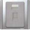 E3032RJKGS, Gang Keystone Shuttered Wallplate, Grey Silver 