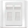E3032RJKWW,2 Gang Keystone Shuttered Wallplate, White